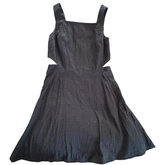 Ecoté Black Cut-Out Mini Dress Women’s Size 6 Sleeveless Exposed Zipper Back Par - Picture 2 of 4